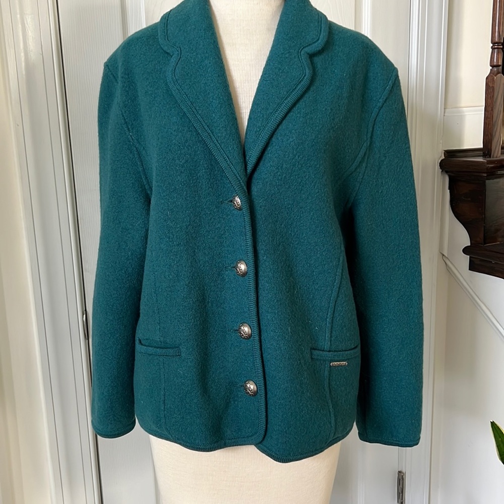 Geiger Made in Austria Pure New Wool blazer sweater EUC 38